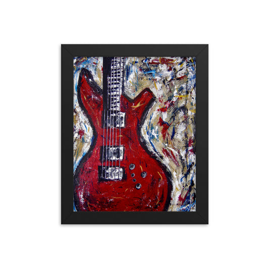 Red Guitar Framed 8x10 Poster